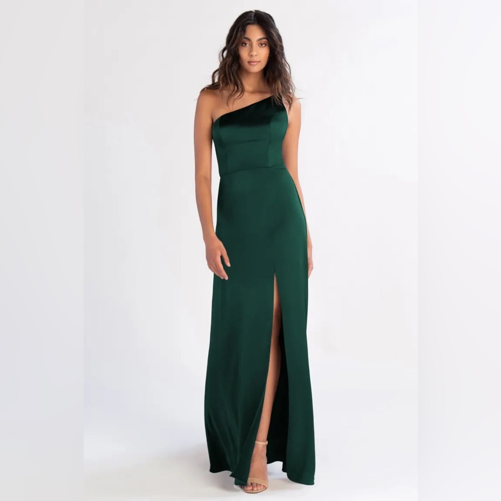 Jenny Yoo Emerald Green Satin Jensen Bridesmaid Dress